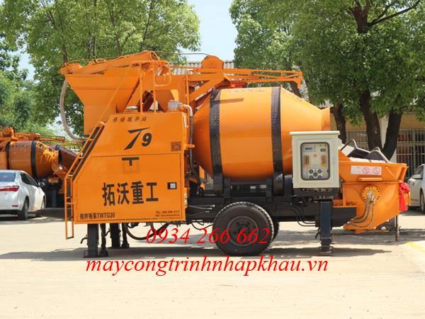 máy trộn kết hợp bơm bê tông trung quốc 35m3/h